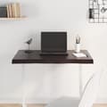 Miniatyrbillede 4 af 11: Bordplader - Living bordplade 80x40x(2-4) cm naturlig kant behandlet træ mørkebrun