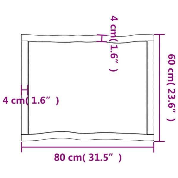 Pöytälevyt - Living Pöytälevy ruskea 80x60x(2-4)cm käsitelty täystammi elävä reuna