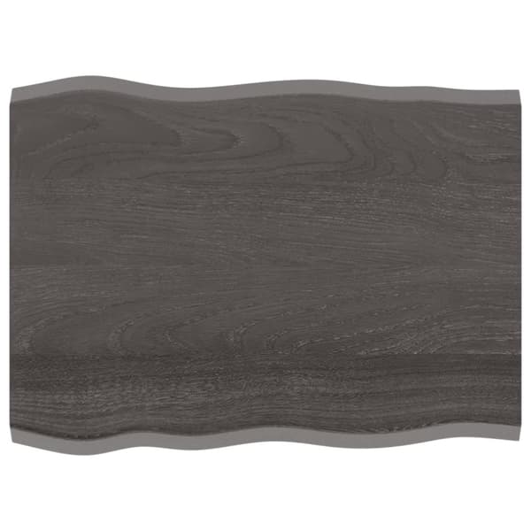 Bordplader - Living bordplade 80x60x2 cm naturlig kant behandlet egetræ mørkebrun