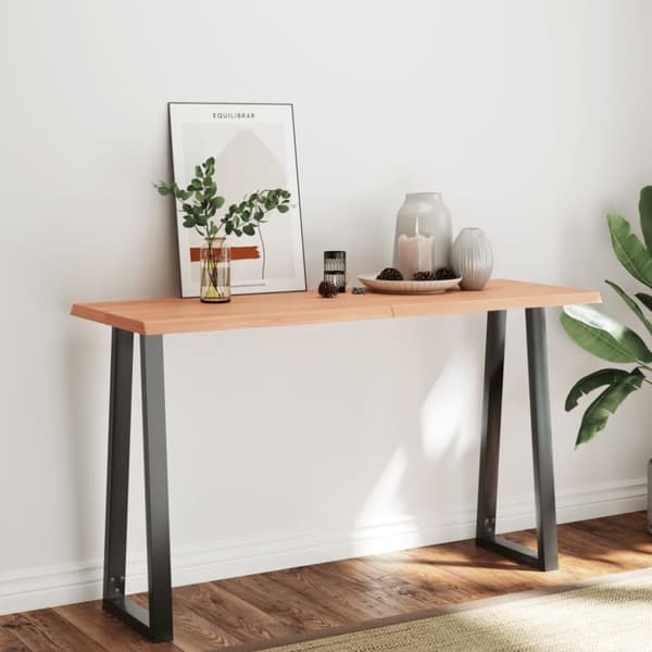 Bordplader - Living bordplade 140x50x(2-4) cm naturlig kant behandlet træ lysebrun