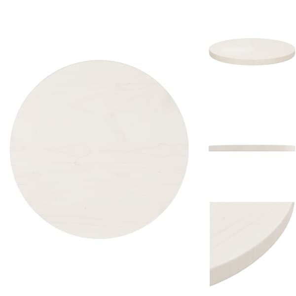 Pöytälevyt - Living Pöytälevy valkoinen Ø40x2,5 cm täysi mänty