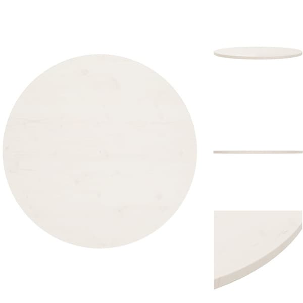Pöytälevyt - Living Pöytälevy valkoinen Ø90x2,5 cm täysi mänty