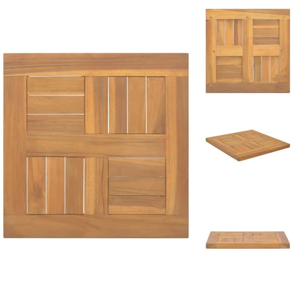 Bordplader - Living firkantet bordplade 40x40x2,5 cm massivt teaktræ