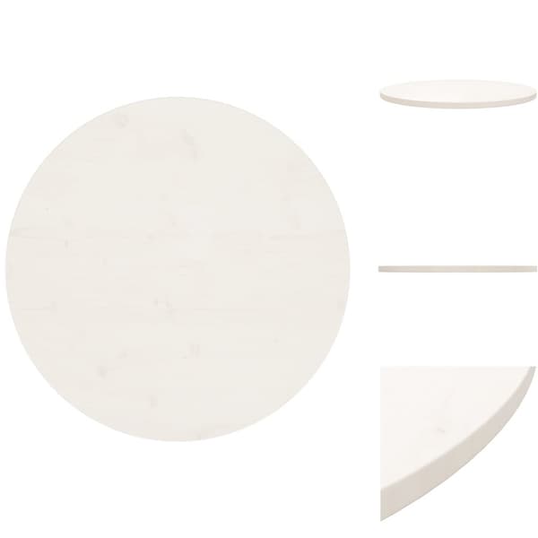 Bordsskivor - Living Bordsskiva vit Ø70x2,5 cm massiv furu