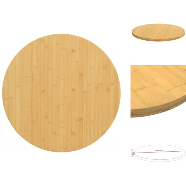 Pöytälevyt - Living Pöytälevy Ø60x2,5 cm bambu