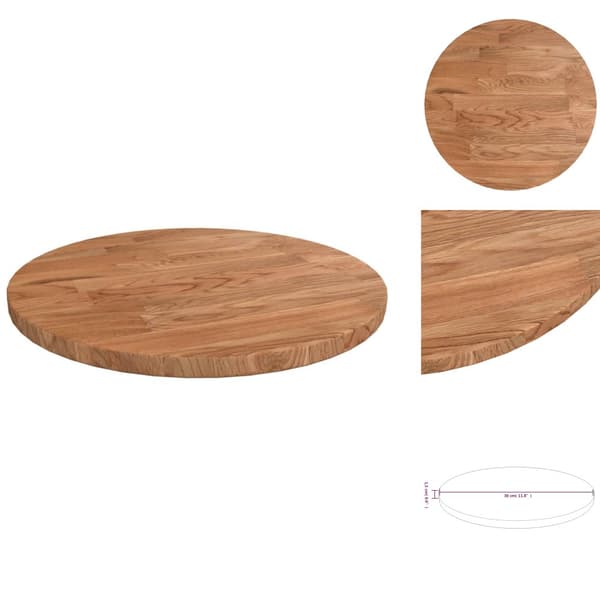 Pöytälevyt - Living Pyöreä pöytälevy vaaleanruskea Ø 30x1,5 cm käsitelty tammi