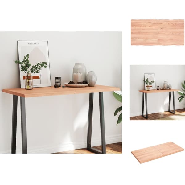 Bordplader - Living bordplade 120x60x(2-4) cm naturlig kant behandlet træ lysebrun