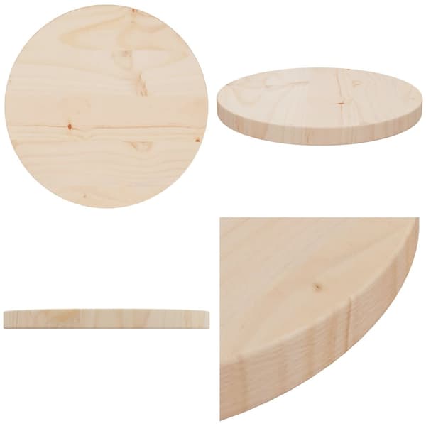 Bordplade Ø30x2,5 cm massivt fyrretræ - Bordplade - Bordplader - Home & Living