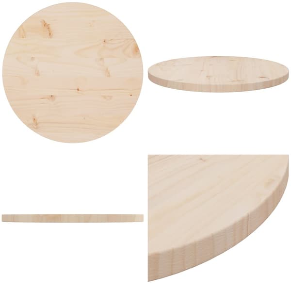 Bordplade Ø50x2,5 cm massivt fyrretræ - Bordplade - Bordplader - Home & Living