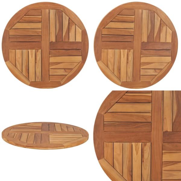 Bordplade 2,5 cm 70 cm rund massivt teaktræ - Bordplade - Bordplader - Home & Living