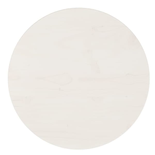 Bordplade hvid Ø40x2,5 cm massivt fyrretræ - Bordplade - Bordplader - Home & Living