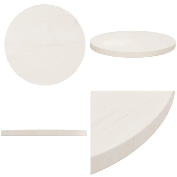 Bordplade hvid Ø40x2,5 cm massivt fyrretræ - Bordplade - Bordplader - Home & Living