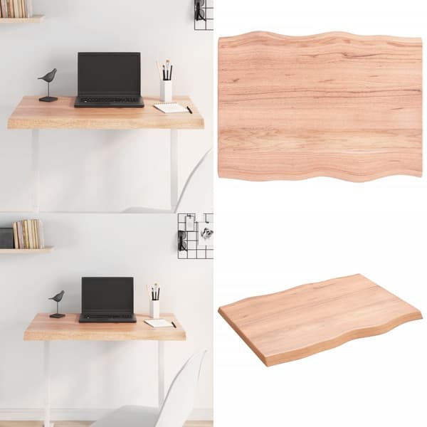 Pöytälevy ruskea 80x60x(2-4)cm käsitelty täystammi elävä reuna - Pöytälevy - Pöytälevyt - Home & Living