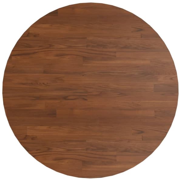 Rund bordplade Ø70x1,5 cm behandlet massivt egetræ mørkebrun - Bordplade - Bordplader - Home & Living