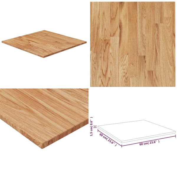 Pöytälevy neliö vaaleanruskea 60x60x1,5 cm käsitelty täystammi - Pöytälevy - Pöytälevyt - Home & Living