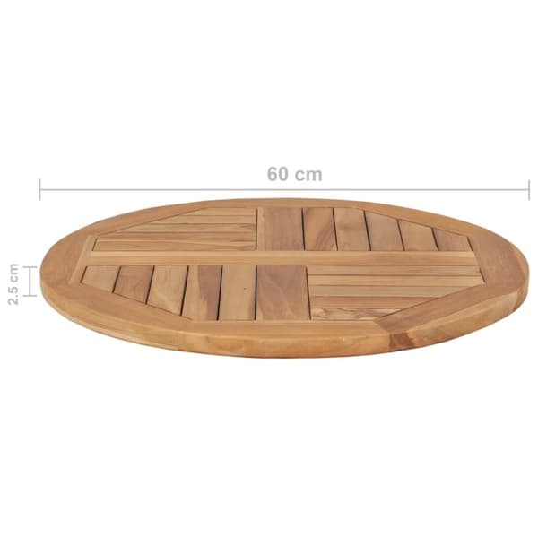 Bordsskiva i massiv teak rund 2,5 cm 60 cm - Bordsskiva - Bordsskivor - Home & Living