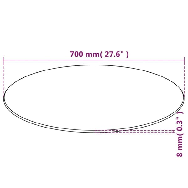 Bordsskiva i härdat glas 700 mm rund - Bordsskiva - Bordsskivor - Home & Living