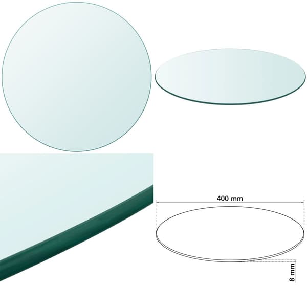 Bordplade hærdet glas rund 400 mm - Bordplade - Bordplader - Home & Living