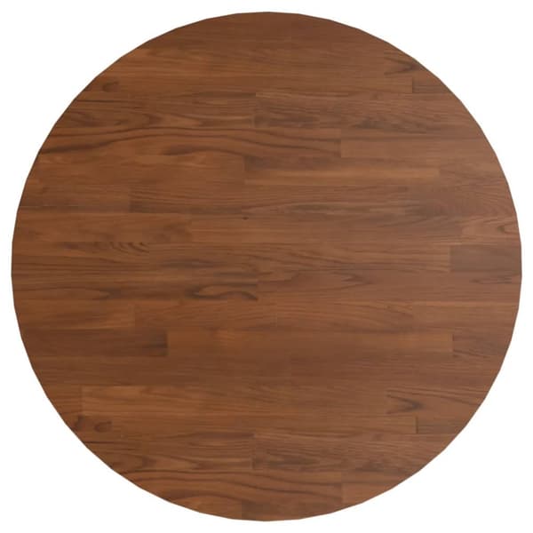 Rund bordplade Ø60x1,5 cm behandlet massivt egetræ mørkebrun - Bordplade - Bordplader - Home & Living