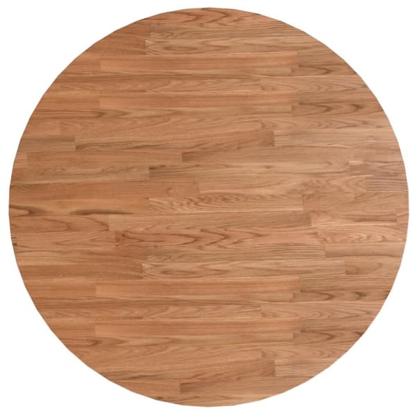 Rund bordplade Ø80x1,5 cm behandlet massivt egetræ lysebrun - Bordplade - Bordplader - Home & Living