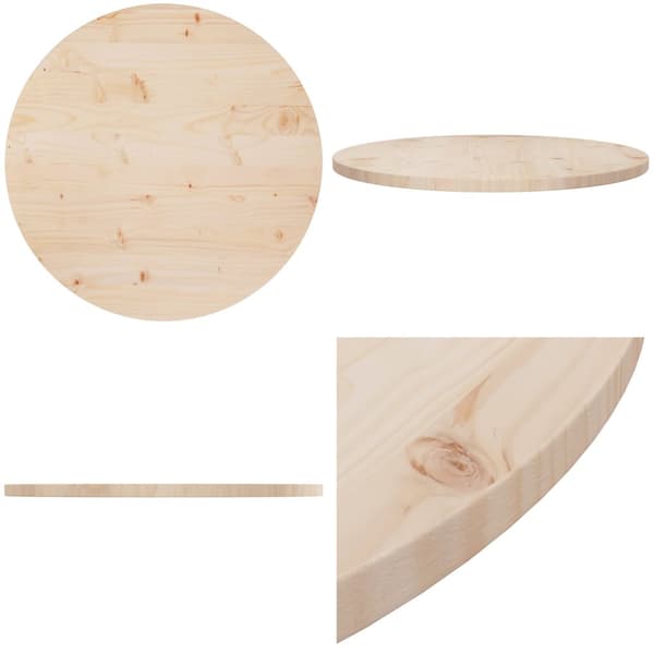 Bordplade Ø70x2,5 cm massivt fyrretræ - Bordplade - Bordplader - Home & Living