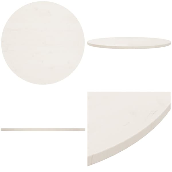 Bordplade Ø90x2,5 cm massivt fyrretræ hvid - Bordplade - Bordplader - Home & Living