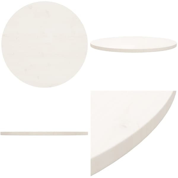 Pöytälevy valkoinen Ø70x2,5 cm täysi mänty - Pöytälevy - Pöytälevyt - Home & Living
