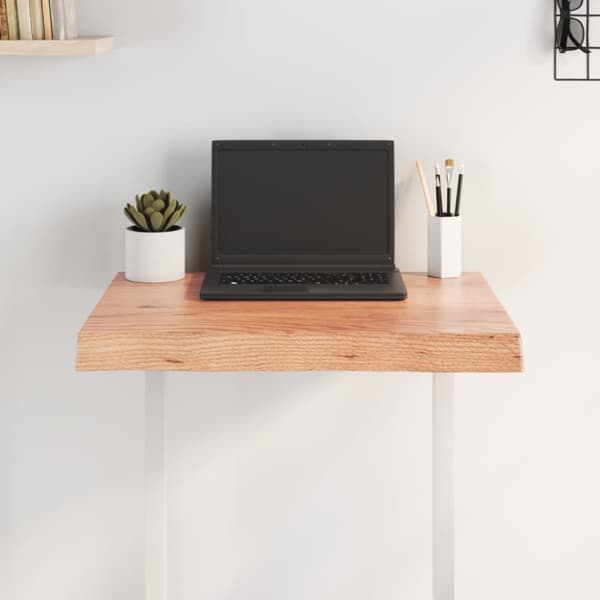 Bordplade 60x60x(2-6) cm naturlig kant behandlet træ lysebrun - Bordplade - Bordplader - Home & Living