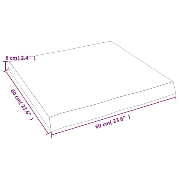 Bordplade 60x60x(2-6) cm naturlig kant behandlet træ lysebrun - Bordplade - Bordplader - Home & Living