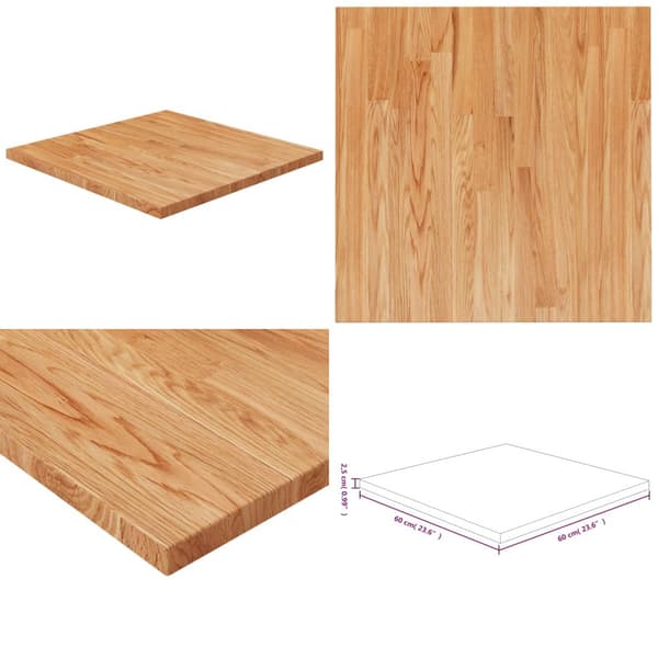 Pöytälevy neliö vaaleanruskea 60x60x2,5 cm käsitelty täystammi - Pöytälevy - Pöytälevyt - Home & Living