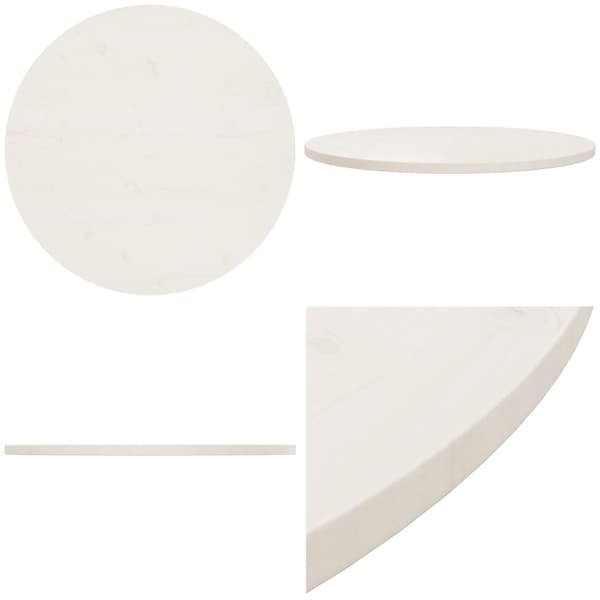 Bordplade hvid Ø50x2,5 cm massivt fyrretræ - Bordplade - Bordplader - Home & Living