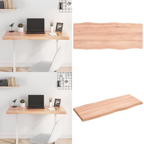 Pöytälevy ruskea 100x40x(2-4)cm käsitelty täystammi elävä reuna - Pöytälevy - Pöytälevyt - Home & Living