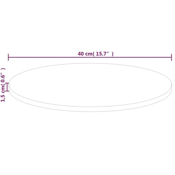 Pyöreä pöytälevy Ø40x1,5 cm käsittelemätön täysi tammi - Pöytälevy - Pöytälevyt - Home & Living