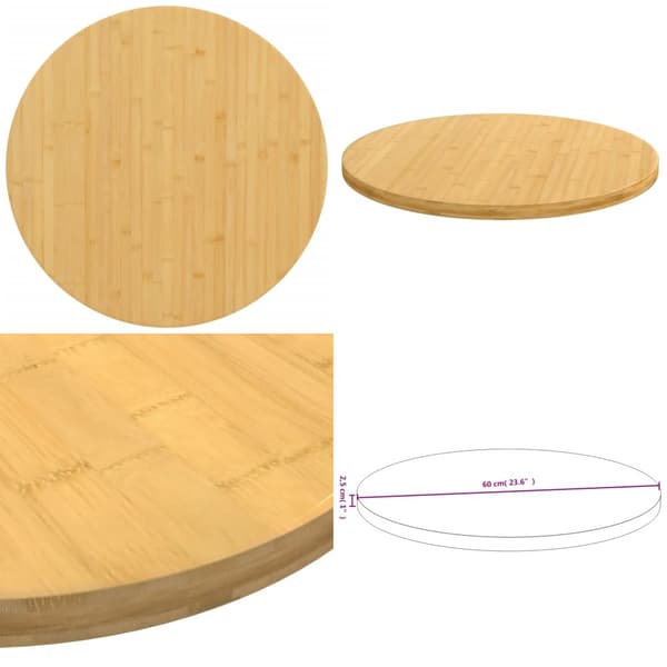 Pöytälevy Ø60x2,5 cm bambu - Pöytälevy - Pöytälevyt - Home & Living