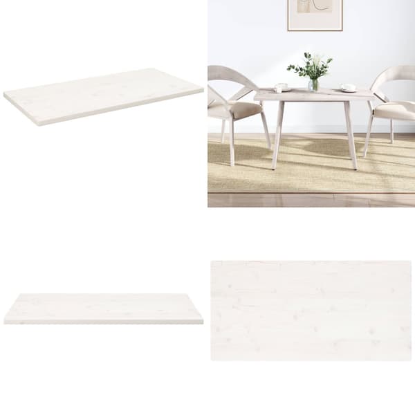 Pöytälevy valkoinen 100x50x2,5 cm täysi mänty suorakaide - Pöytälevy - Pöytälevyt - Home & Living