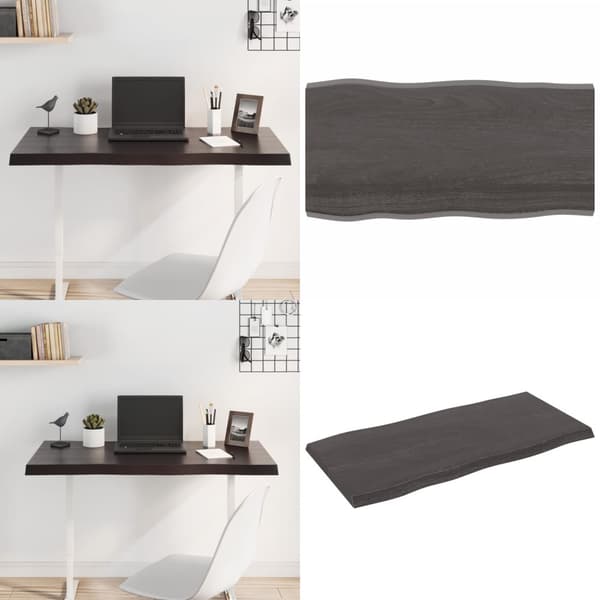 Pöytälevy ruskea 100x50x(2-4)cm käsitelty täystammi elävä reuna - Pöytälevy - Pöytälevyt - Home & Living