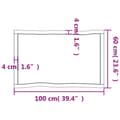 Pikkukuva 11 / 11: Pöytälevy ruskea 100x60x(2-4)cm käsitelty täystammi elävä reuna - Pöytälevy - Pöytälevyt - Home & Living