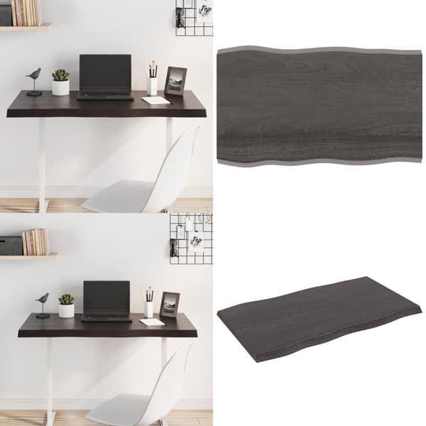 Pöytälevy ruskea 100x60x(2-4)cm käsitelty täystammi elävä reuna - Pöytälevy - Pöytälevyt - Home & Living
