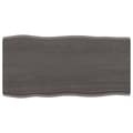 Miniatyrbillede 3 af 11: Bordplade 80x40x(2-4) cm naturlig kant behandlet træ mørkebrun - Bordplade - Bordplader - Home & Living