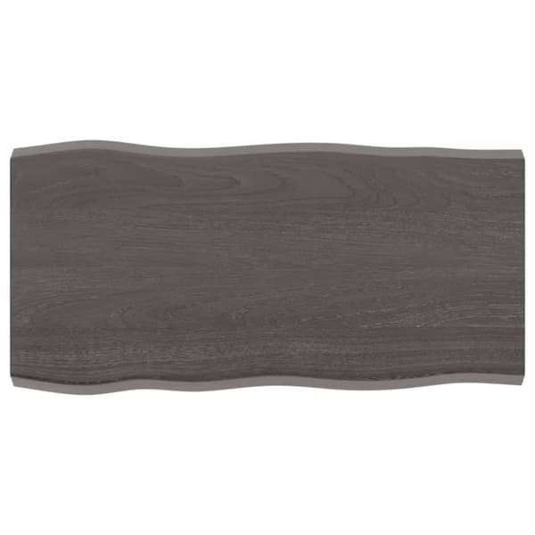 Bordplade 80x40x(2-4) cm naturlig kant behandlet træ mørkebrun - Bordplade - Bordplader - Home & Living