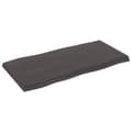 Miniatyrbillede 5 af 11: Bordplade 80x40x(2-4) cm naturlig kant behandlet træ mørkebrun - Bordplade - Bordplader - Home & Living
