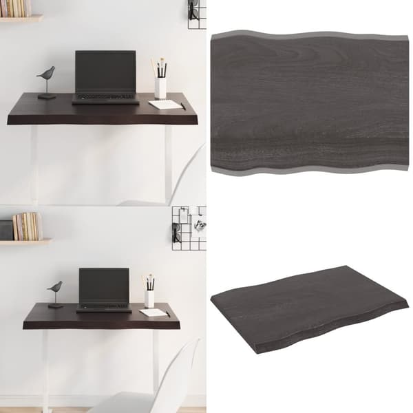 Pöytälevy ruskea 80x60x(2-4)cm käsitelty täystammi elävä reuna - Pöytälevy - Pöytälevyt - Home & Living