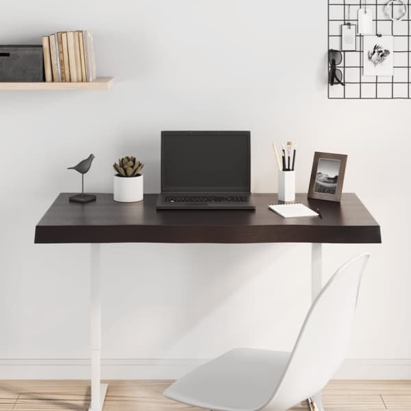 Bordsskiva mörkbrun 100x50x(2-6) cm massivt trä levande kant - Bordsskiva - Träbordsskiva - Home & Living
