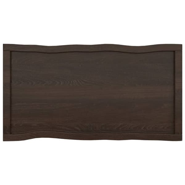 Bordsskiva mörkbrun 100x50x(2-6) cm massivt trä levande kant - Bordsskiva - Träbordsskiva - Home & Living