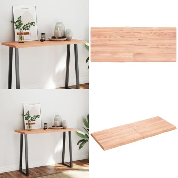 Pöytälevy ruskea 120x50x(2-4)cm käsitelty täystammi elävä reuna - Pöytälevy - Pöytälevyt - Home & Living