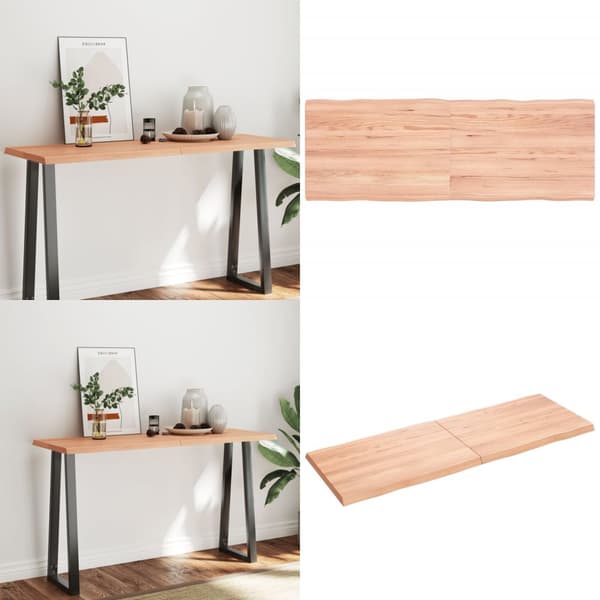 Pöytälevy ruskea 140x50x(2-4)cm käsitelty täystammi elävä reuna - Pöytälevy - Pöytälevyt - Home & Living