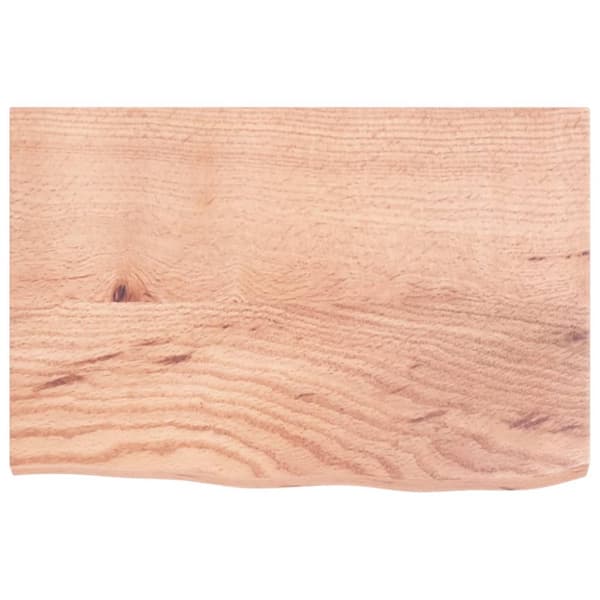 bordplade til badeværelse 60x40x2 cm massivt træ lysebrun