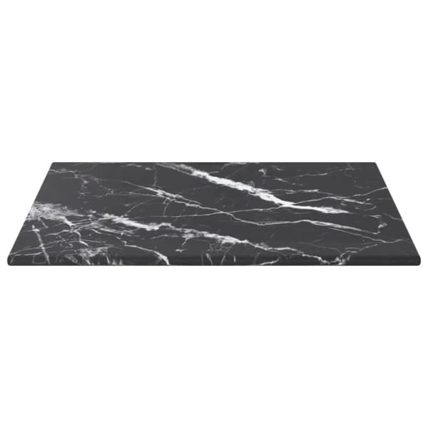 Bordsskiva vit 30x30 cm 6 mm härdat glas med marmortextur