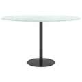Miniatyrbillede 3 af 4: bordplade Ø70x0,8 cm hærdet glas med marmordesign hvid