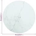 Miniatyrbillede 4 af 4: bordplade Ø70x0,8 cm hærdet glas med marmordesign hvid